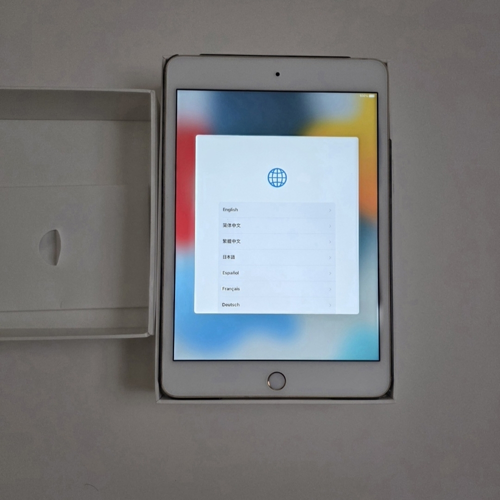 iPad Mini 4 Gold, 32GB with Case, Charger, And Original Box